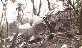 Wreckage of Avro Anson A4-29 at Arthurs Seat