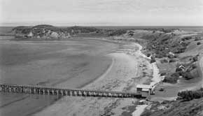 Pier showing cargo shed at the end