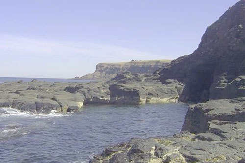 Another photo of the blowhole. At times these rocks are completely under water,
